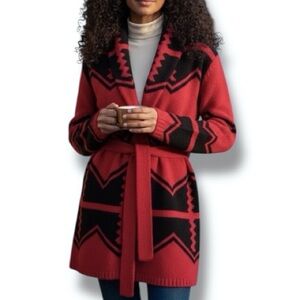 Lauren Ralph Lauren Southwestern Aztec LambsWool Cardigan Sweater Size Small